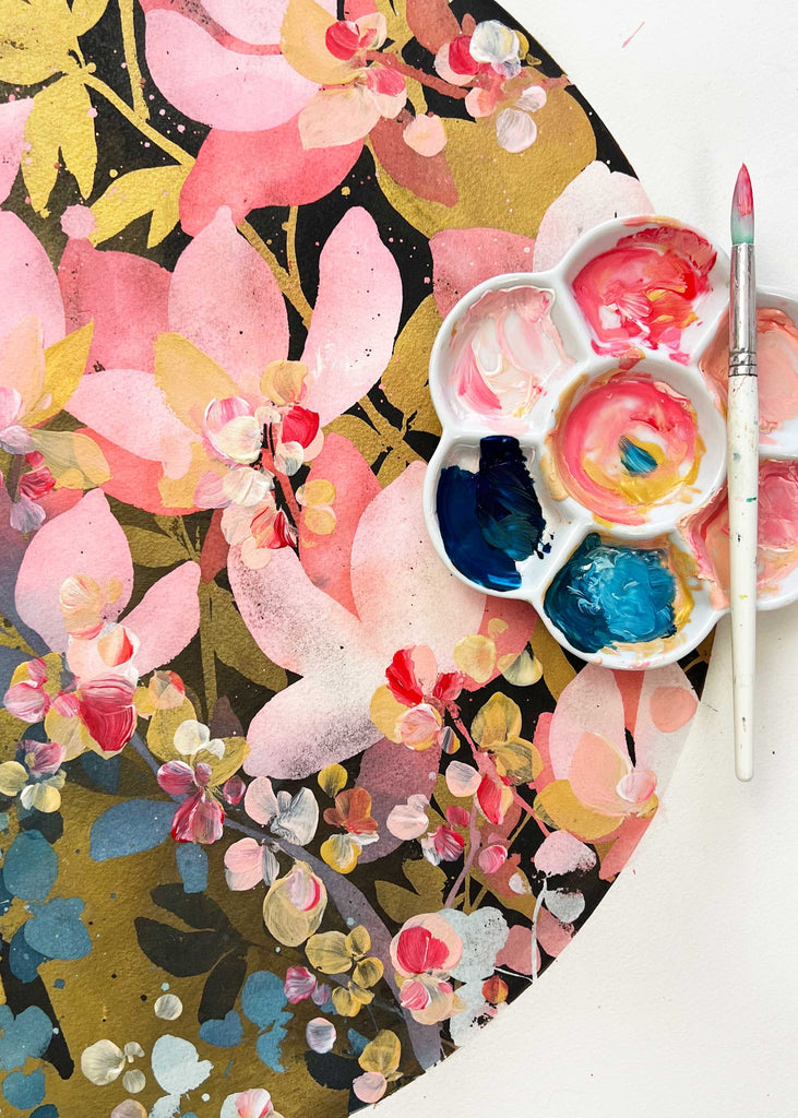 Magnolias at Dusk, Art detail | Ingrid Sanchez