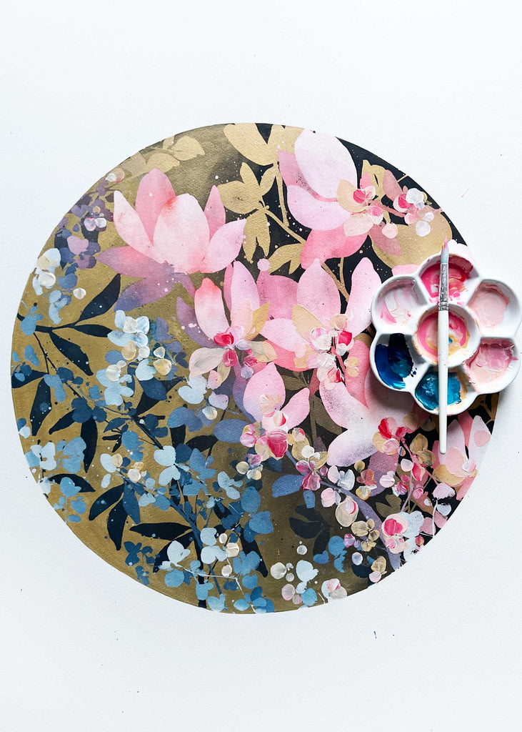 Magnolias at Dusk, Original Art | Ingrid Sanchez, 2024.