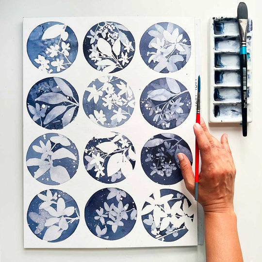 Layering with masking fluid, Acrylic Inks and Watercolors Workshop London | July 20th 2024