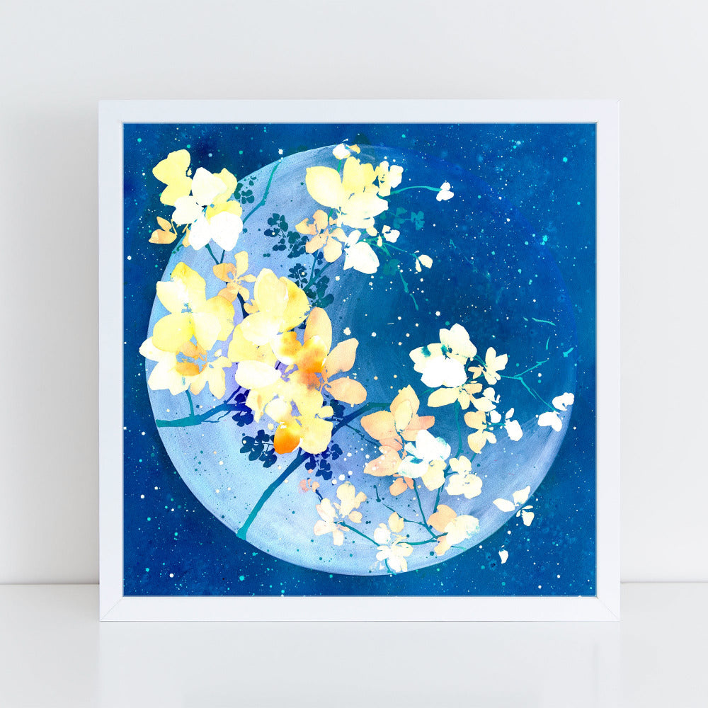 Floral Moonlight, Art Print | CreativeIngrid