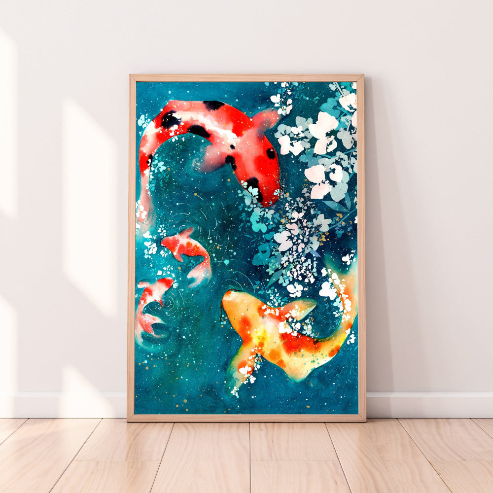 Koi and Goldfish, Art Print | CreativeIngrid