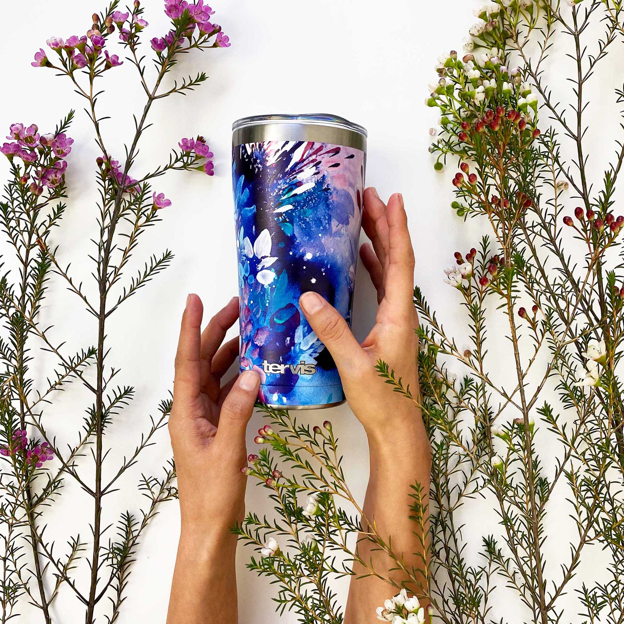 CreativeIngrid x Tervis-Floral Wave Stainless Steel Tumbler