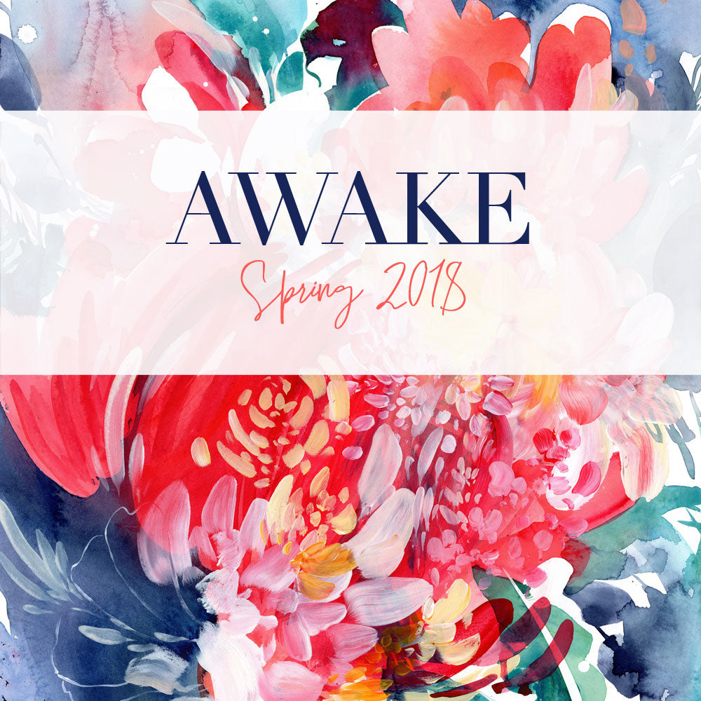 Awake, collection of botanical abstract paintings by CreativeIngrid | Ingrid Sanchez. Spring Collection 2018.