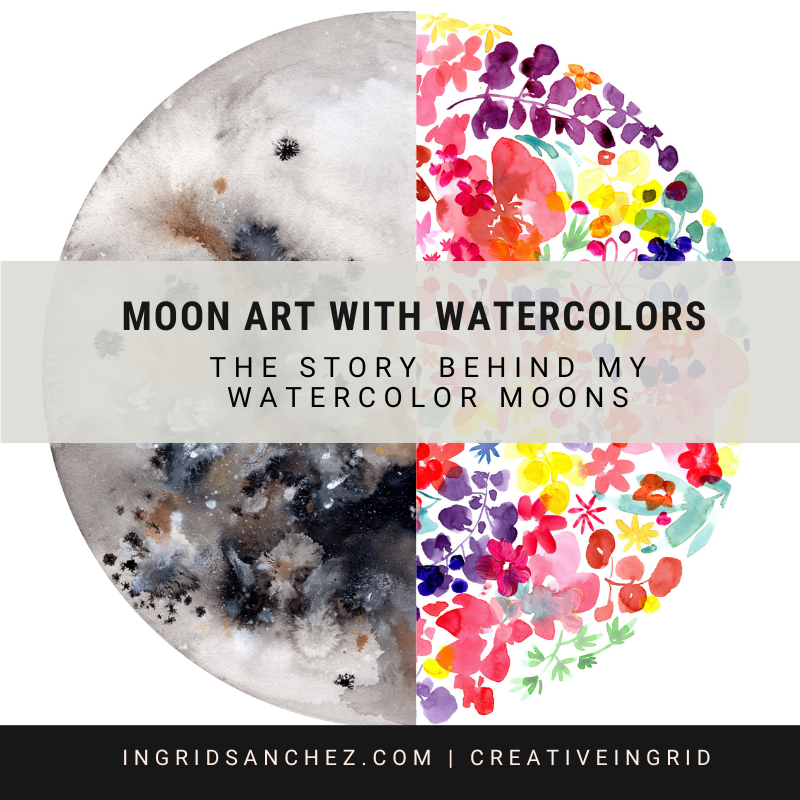 Moon Art with Watercolors