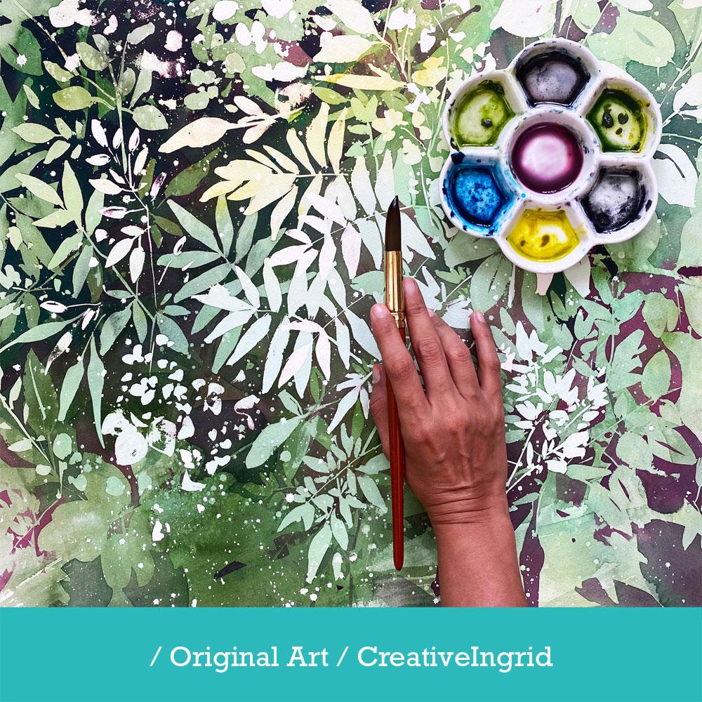 Original art for sale by watercolour artist Ingrid Sanchez | CreativeIngrid based in London, UK. International shipping from UK.