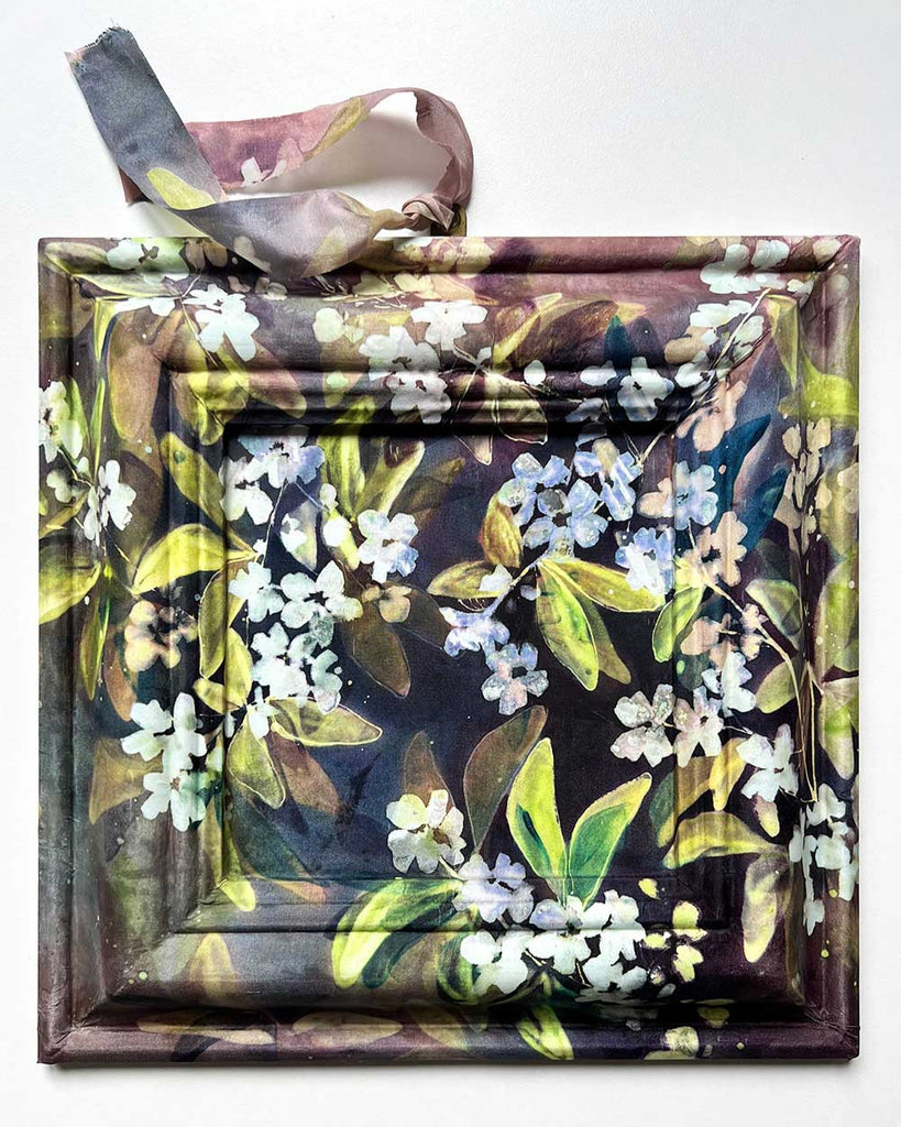 Night Jasmine | Hand-Painted Silk on Wood by Ingrid Sanchez
