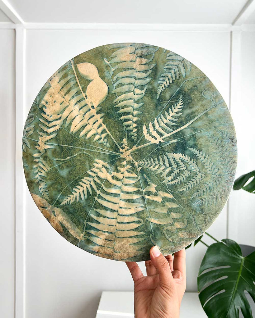 Whispering Ferns, 12” Shamanic Drum by Ingrid Sanchez