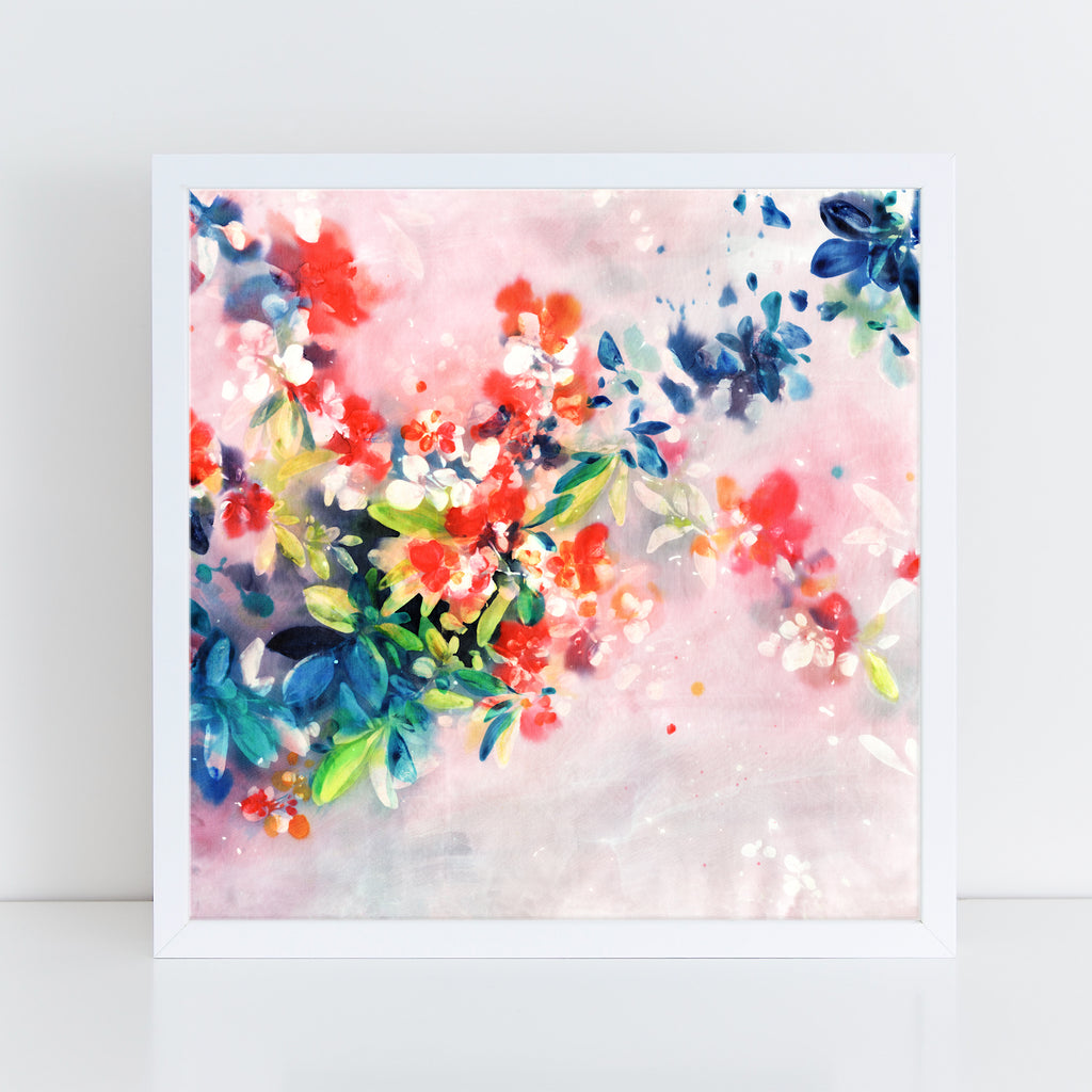 Soulful Blooms is a serene and expressive floral art piece, designed to bring a touch of nature's beauty to your home. With floating orange and white flowers and delicate blue and green leaves, this piece creates a dreamlike, ethereal atmosphere that soothes and uplifts.