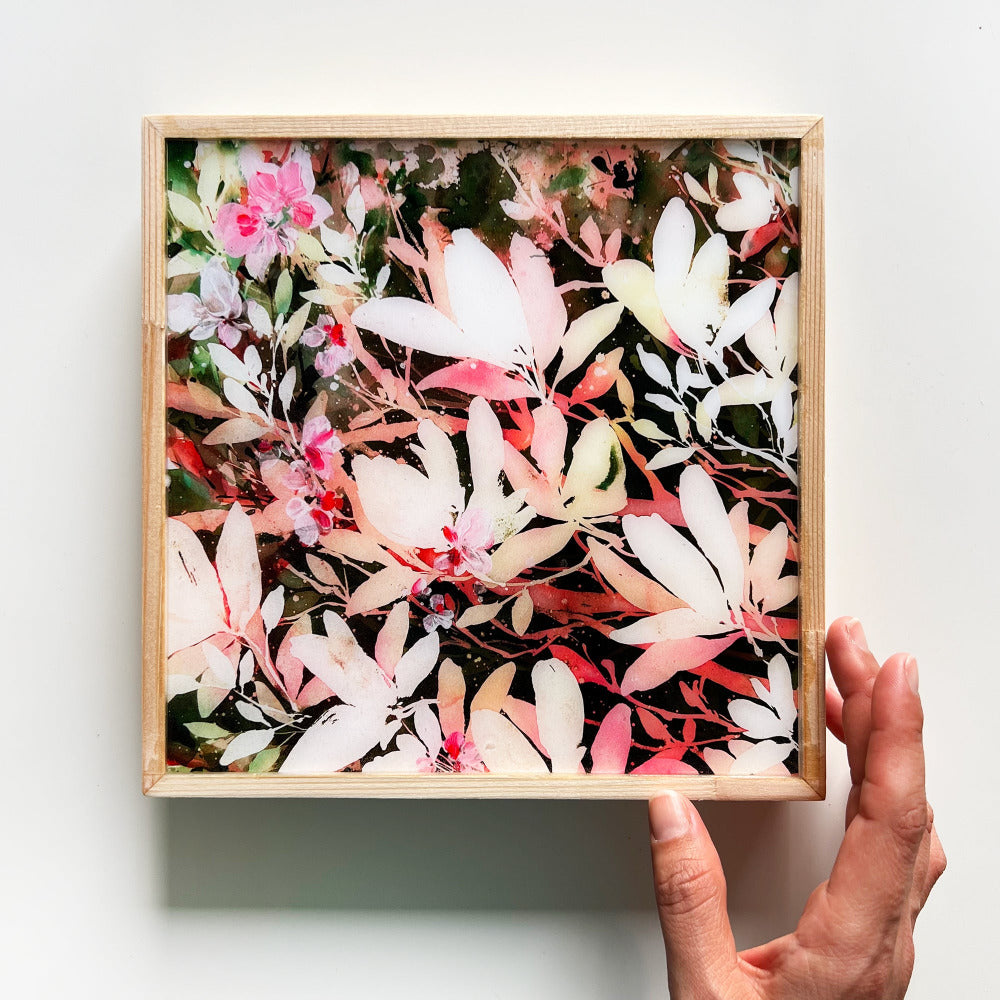 Pink Magnolia | Resin-Coated Prints by CreativeIngrid