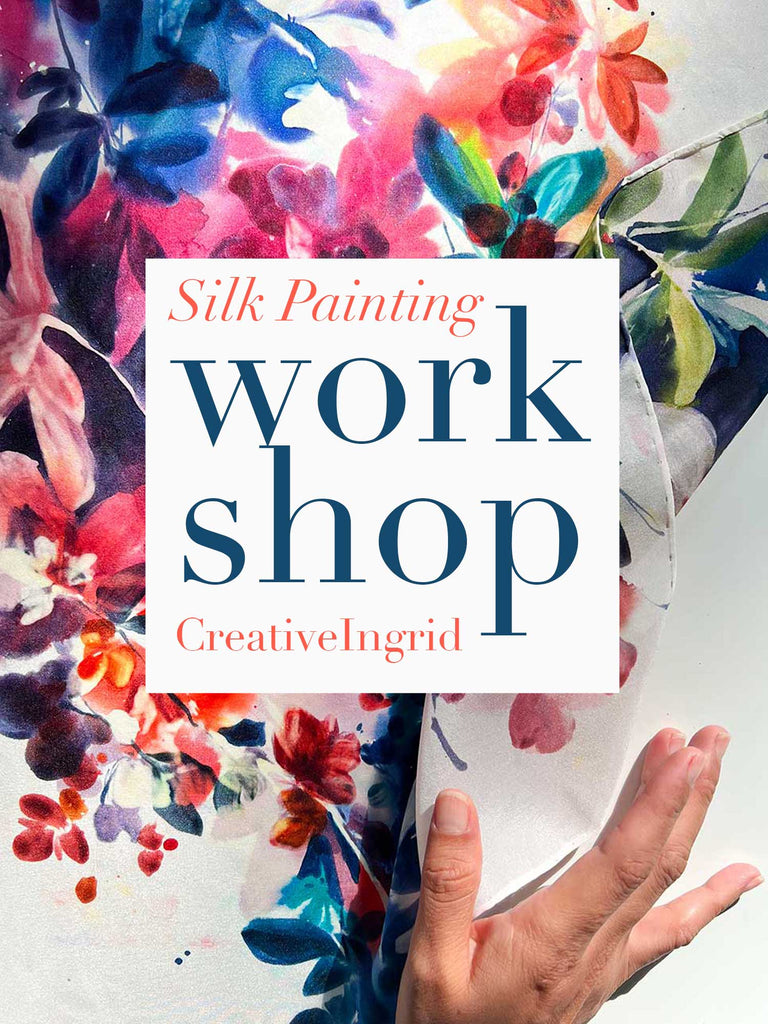 Private 1:1 Workshops on Silk Painting, London, Kensal Rise with Ingrid Sanchez, CreativeIngrid.

This private workshop is perfect for anyone wanting to learn how to create watercolor-like paintings on silk using dyes. I will introduce you to the essential materials and show you how to prepare them based on your specific interests.