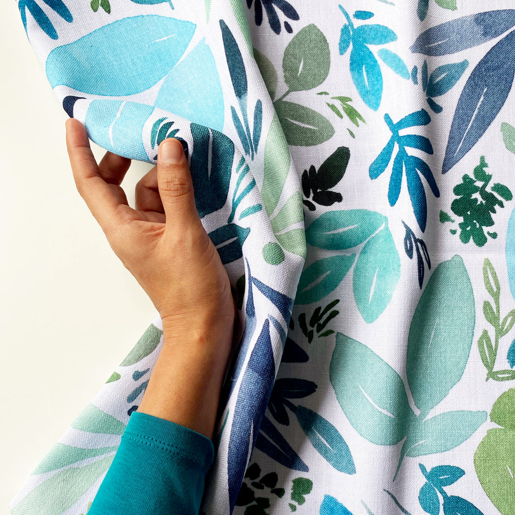 Green Turquoise Leaves Cushion Cover | CreativeIngrid - CreativeIngrid | Ingrid Sanchez
