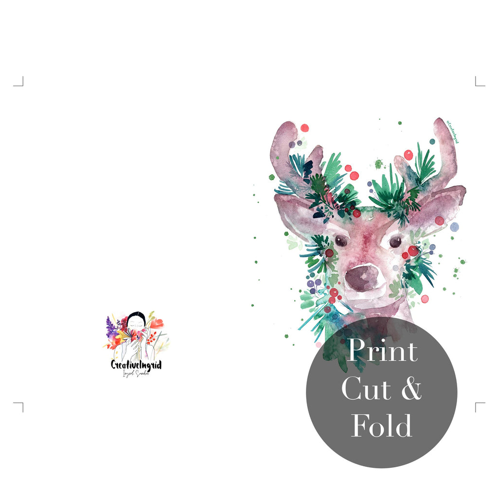 Evergreen Reindeer, Printable file | CreativeIngrid - CreativeIngrid | Ingrid Sanchez
