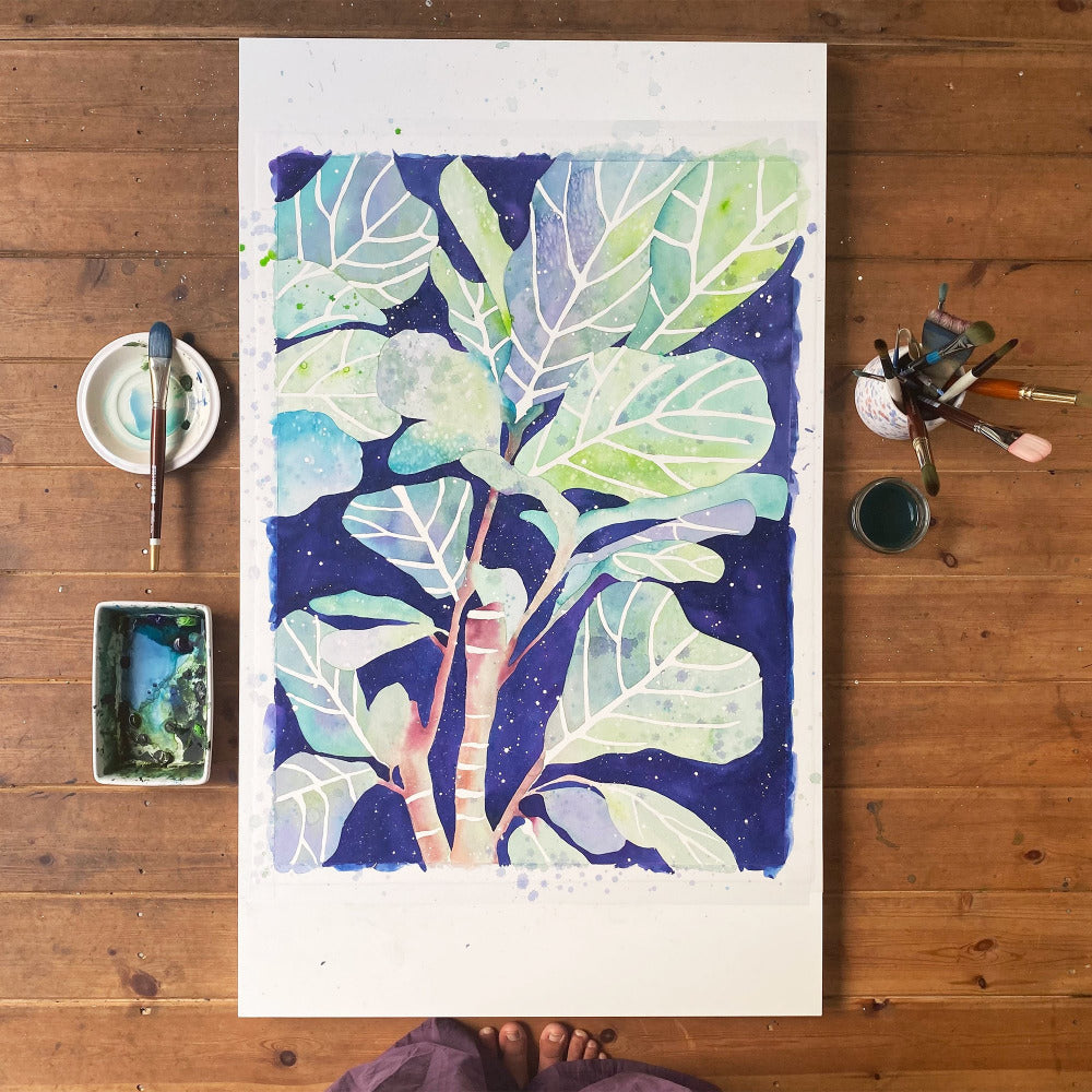 Fig Plant Dream, Original Art | Ingrid Sanchez. Modern Botanical Art, London 2021.