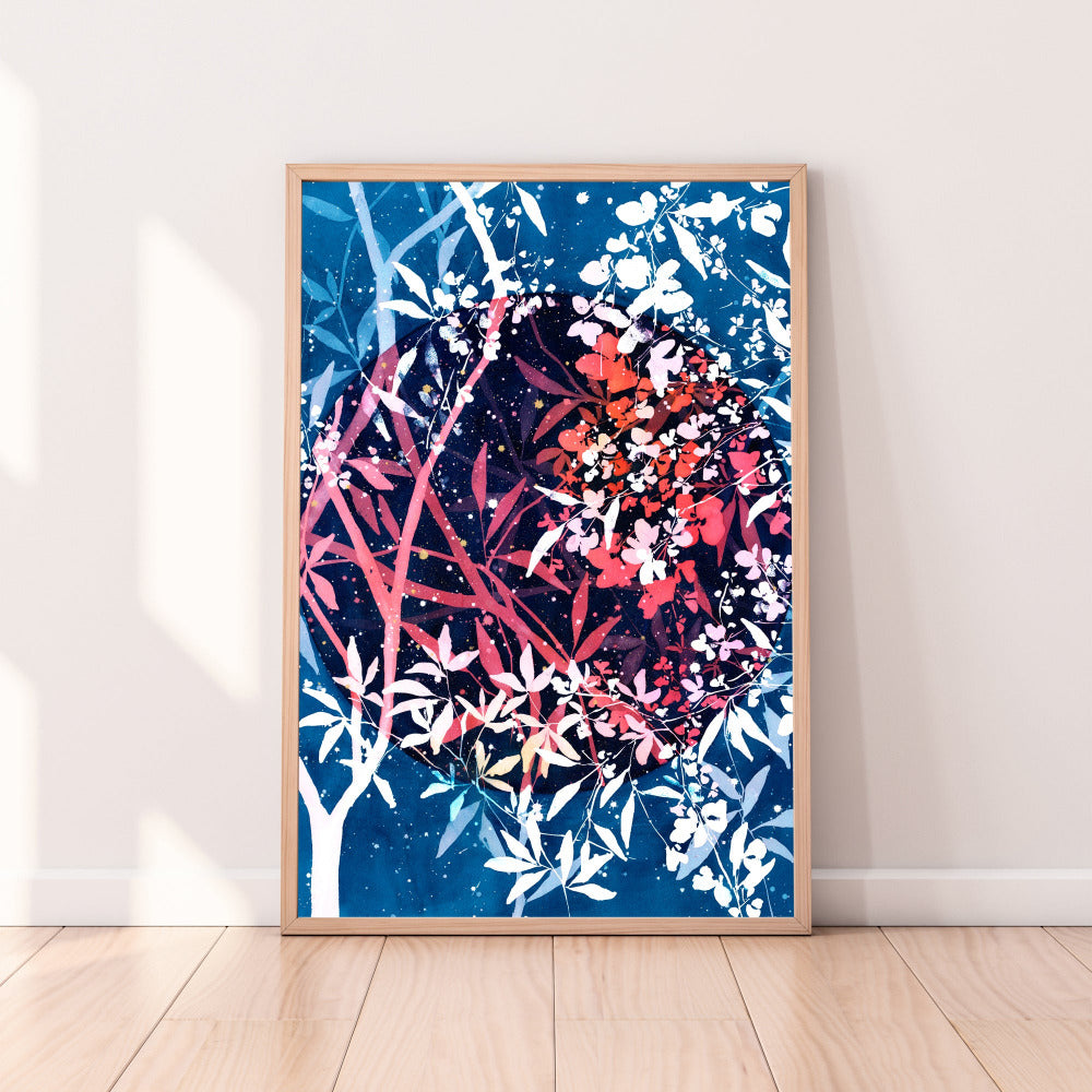 Fire Moon in Bloom, Art Print | CreativeIngrid