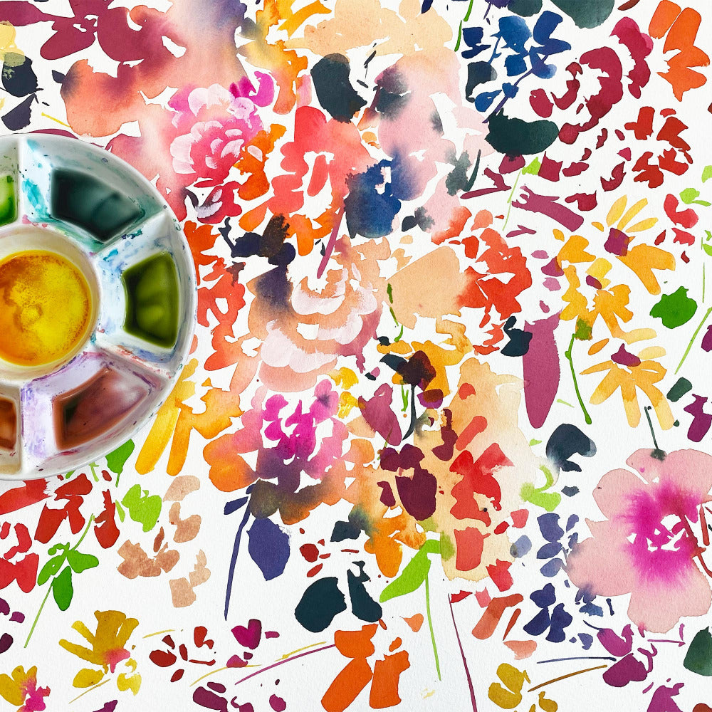 Detail of 'Floral Rainbow' by artist Ingrid Sanchez, CreativeIngrid (London 2021).