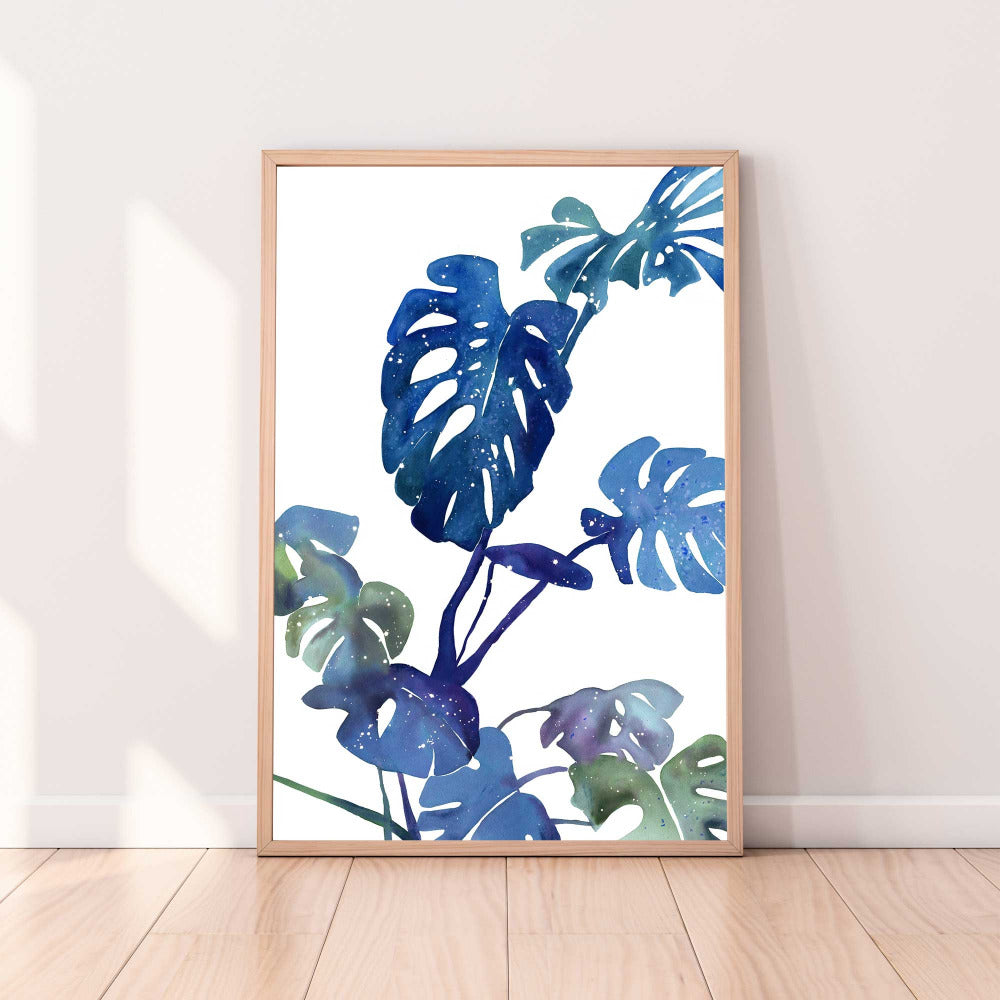 Monstera Blue Magic, Art Print | CreativeIngrid | CreativeIngrid ...