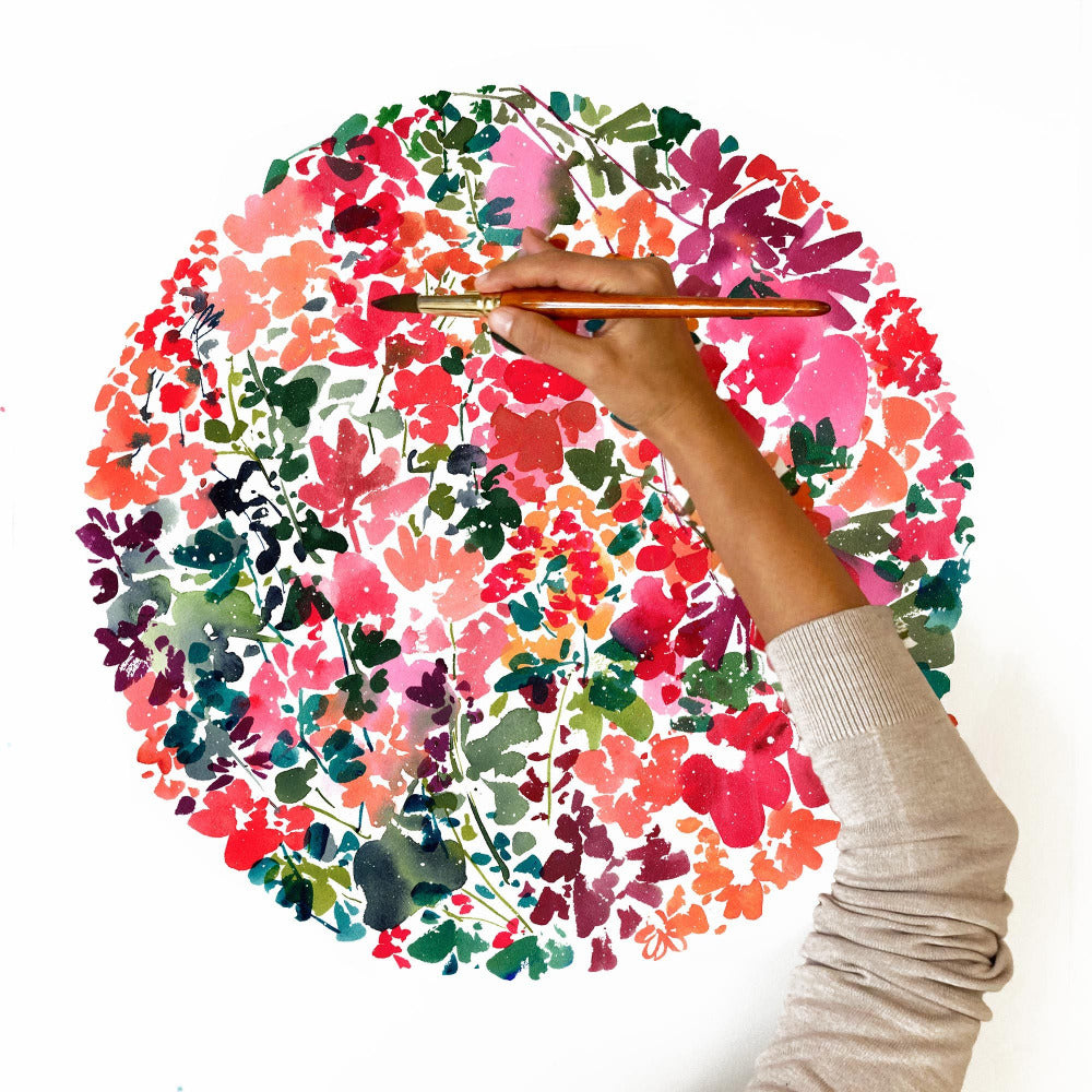 'Spring Moon' inspired by the Full Moon of March and the arriving of Spring 2021. Ingrid Sanchez, CreativeIngrid (London, UK 2020).