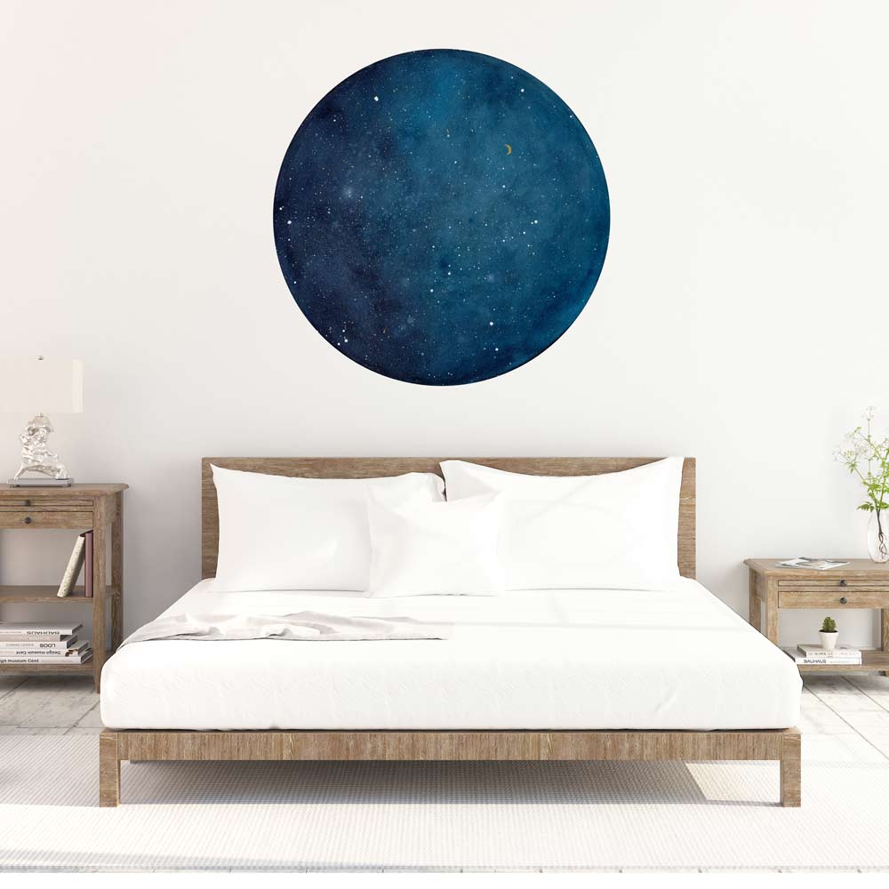Blue Galaxy Moon Wall Sticker | CreativeIngrid - CreativeIngrid | Ingrid Sanchez