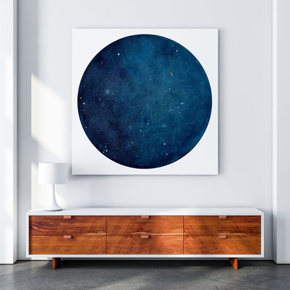 Blue Galaxy Moon, Art Print | CreativeIngrid - CreativeIngrid | Ingrid Sanchez