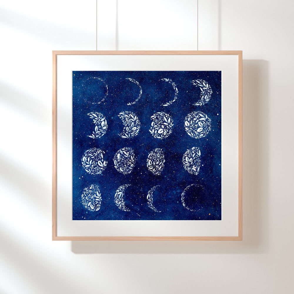 Botanical Moon Chart, Art Print | CreativeIngrid - CreativeIngrid | Ingrid Sanchez