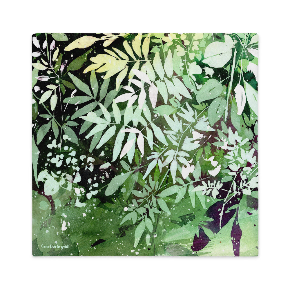 Green Leaves Cushion Cover | CreativeIngrid - CreativeIngrid | Ingrid Sanchez