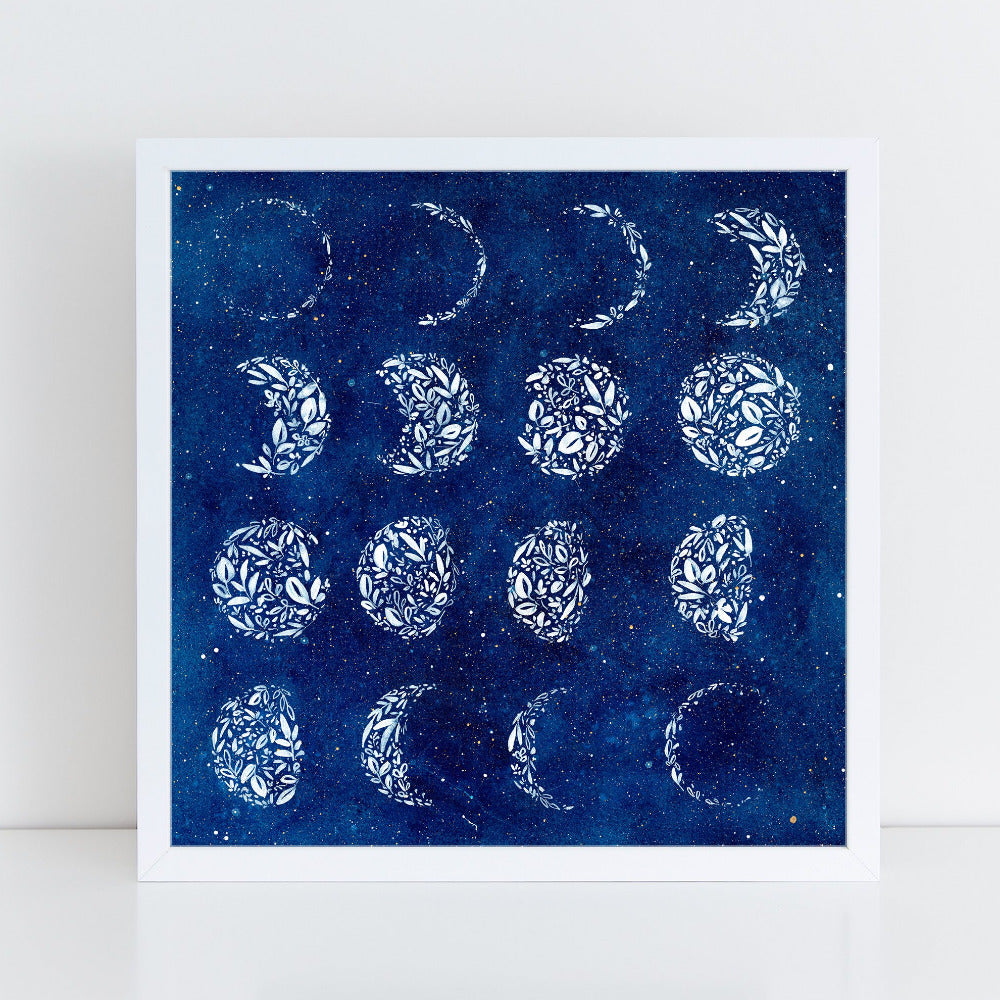 Botanical Moon Chart, Art Print | CreativeIngrid - CreativeIngrid | Ingrid Sanchez