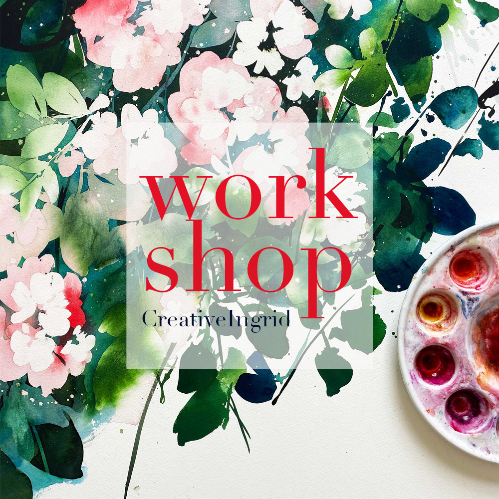 Abstract floral watercolor workshop with Ingrid Sanchez, AKA CreativeIngrid.