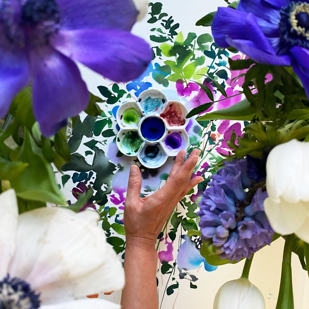 Winter Bouquet: Blue Anemones, Art Print | CreativeIngrid - CreativeIngrid | Ingrid Sanchez
